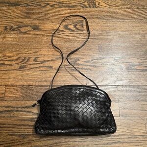 Vintage Morris Moskowitz Genuine Leather Woven Black Bag